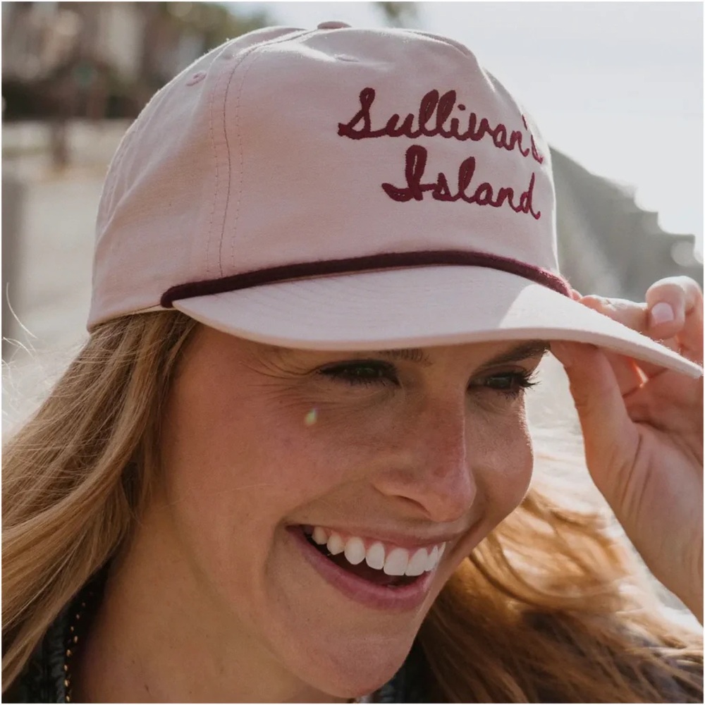 Pink Sullivan’s Island UPF 50 Embroidered Rope Hat South Carolina